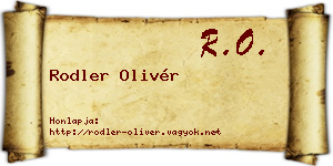 Rodler Olivér névjegykártya