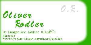 oliver rodler business card